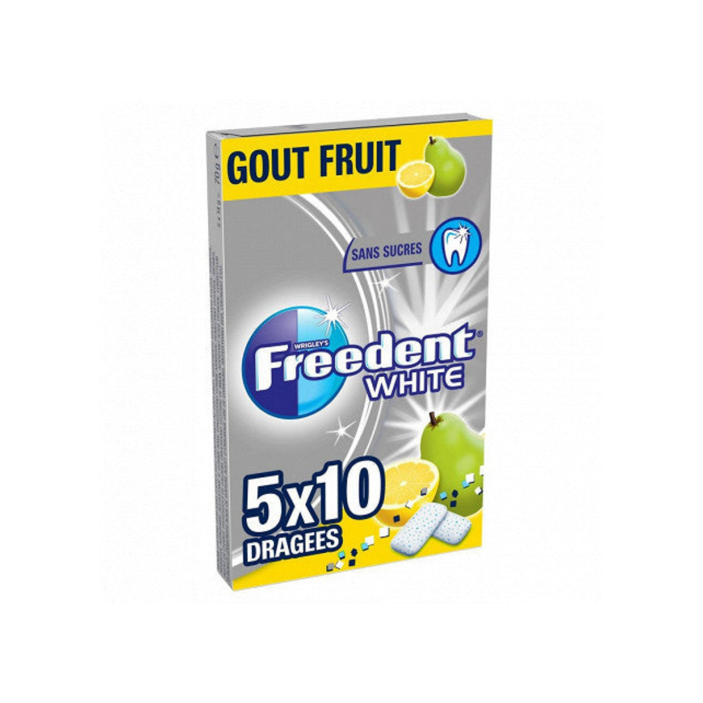 FREEDENT White Chewing Gum Without Such Fruits 5x10 70G -B22