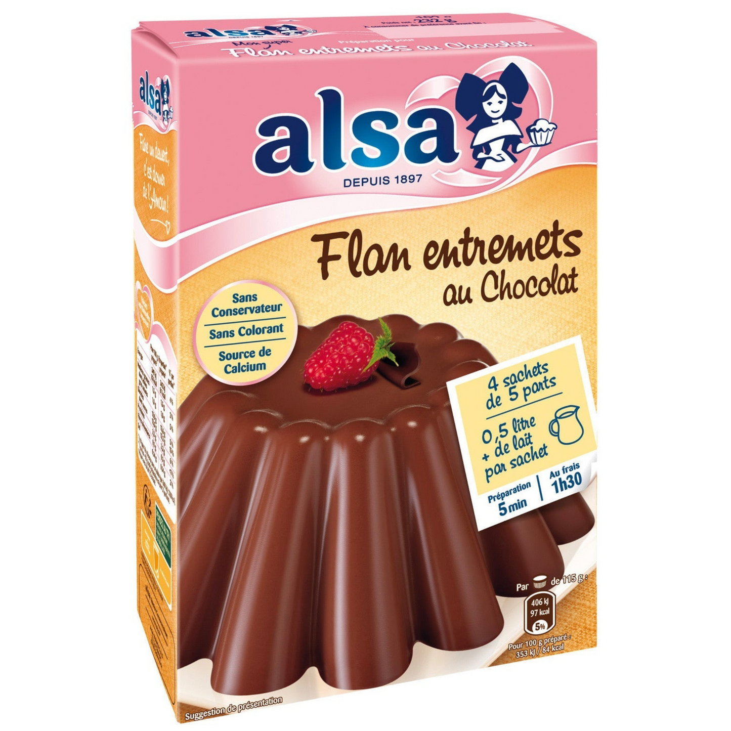 ALSA Préparation dessert flan entremets chocolat 232g -E132