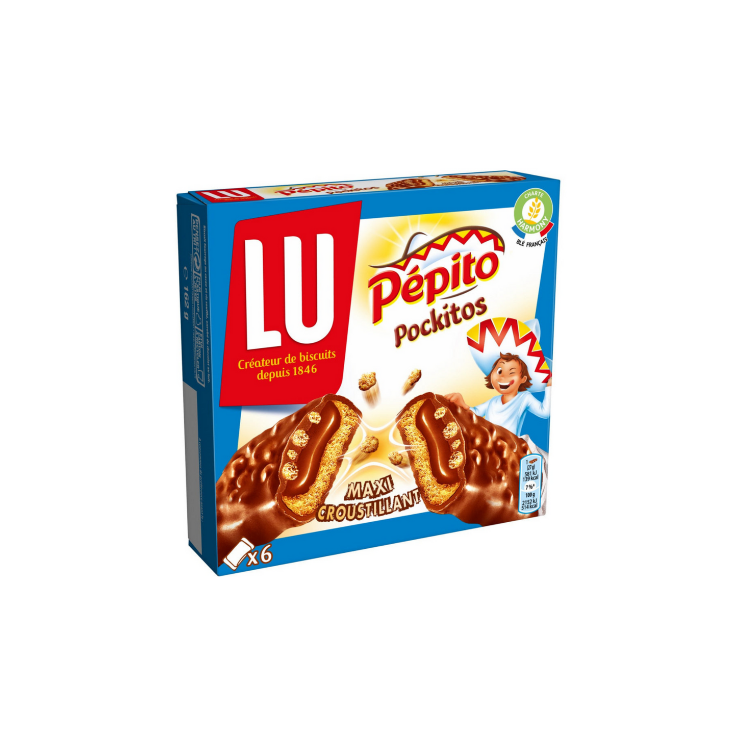 BISCUITS LU Pépito Pockitos (x6) 162g -A103