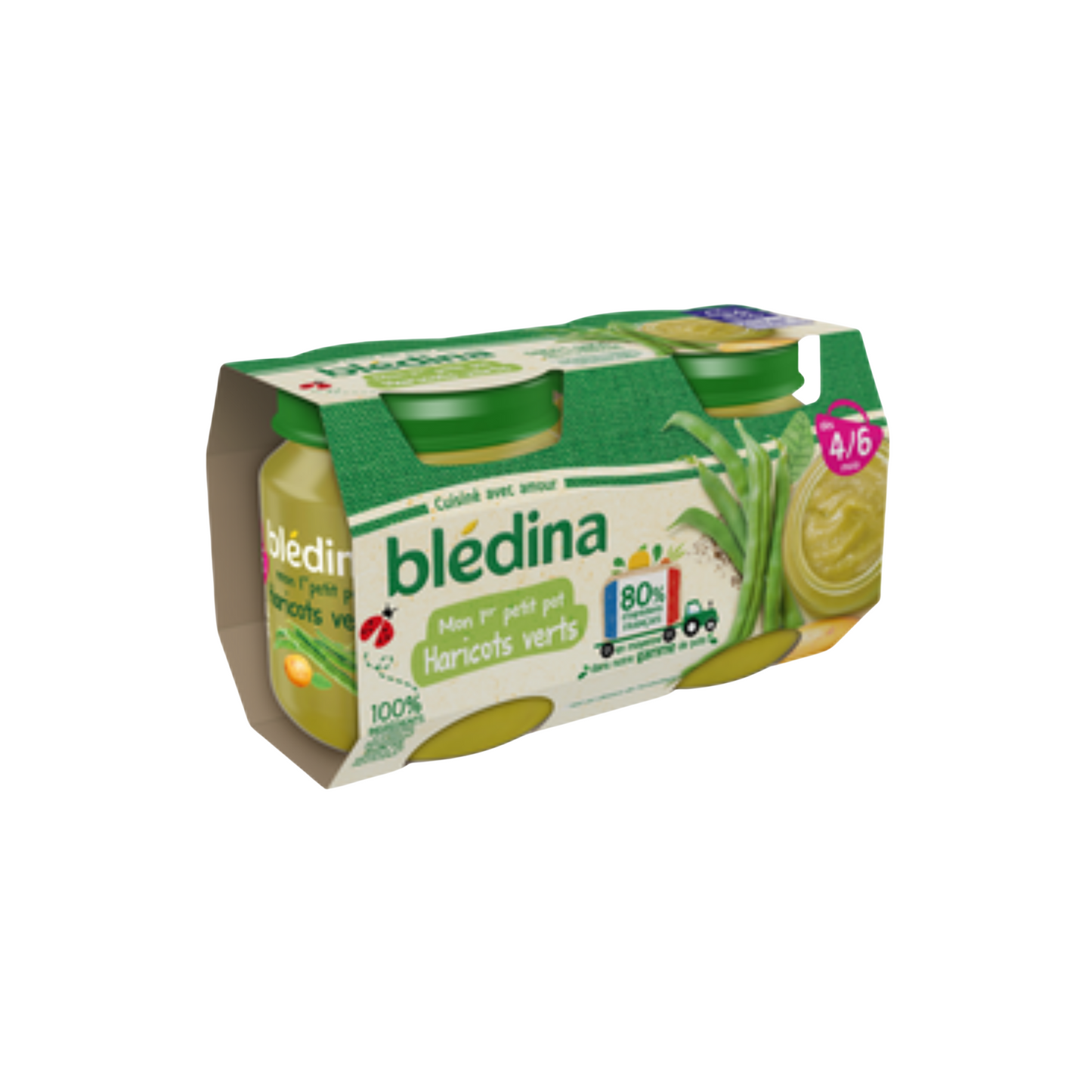 BLEDINA Mon 1er Petit Pot haricots verts dès 4/6 mois 2x130g -D21