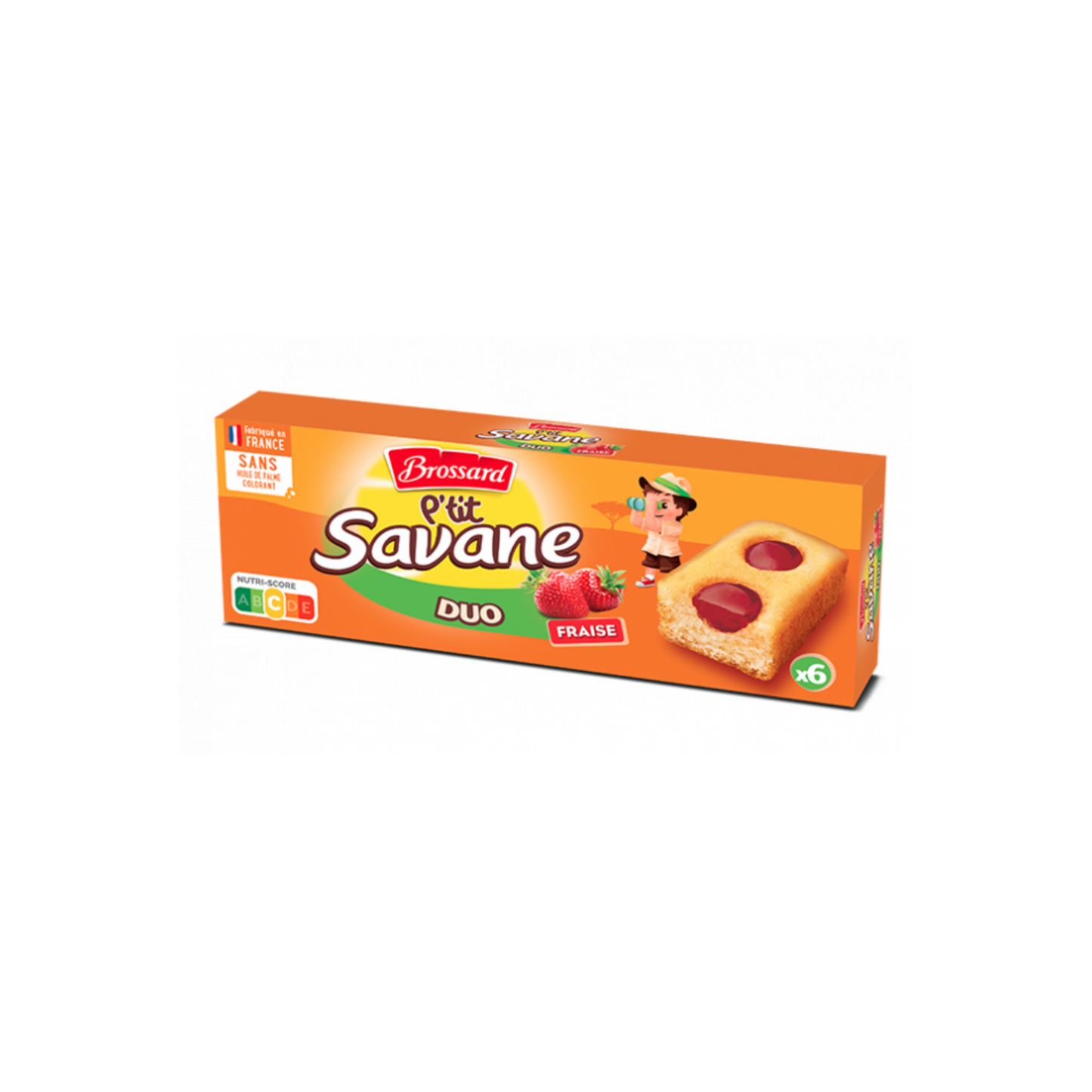 BROSSARD p'tit savane duo fraise x6 150g (Origine France) -A13