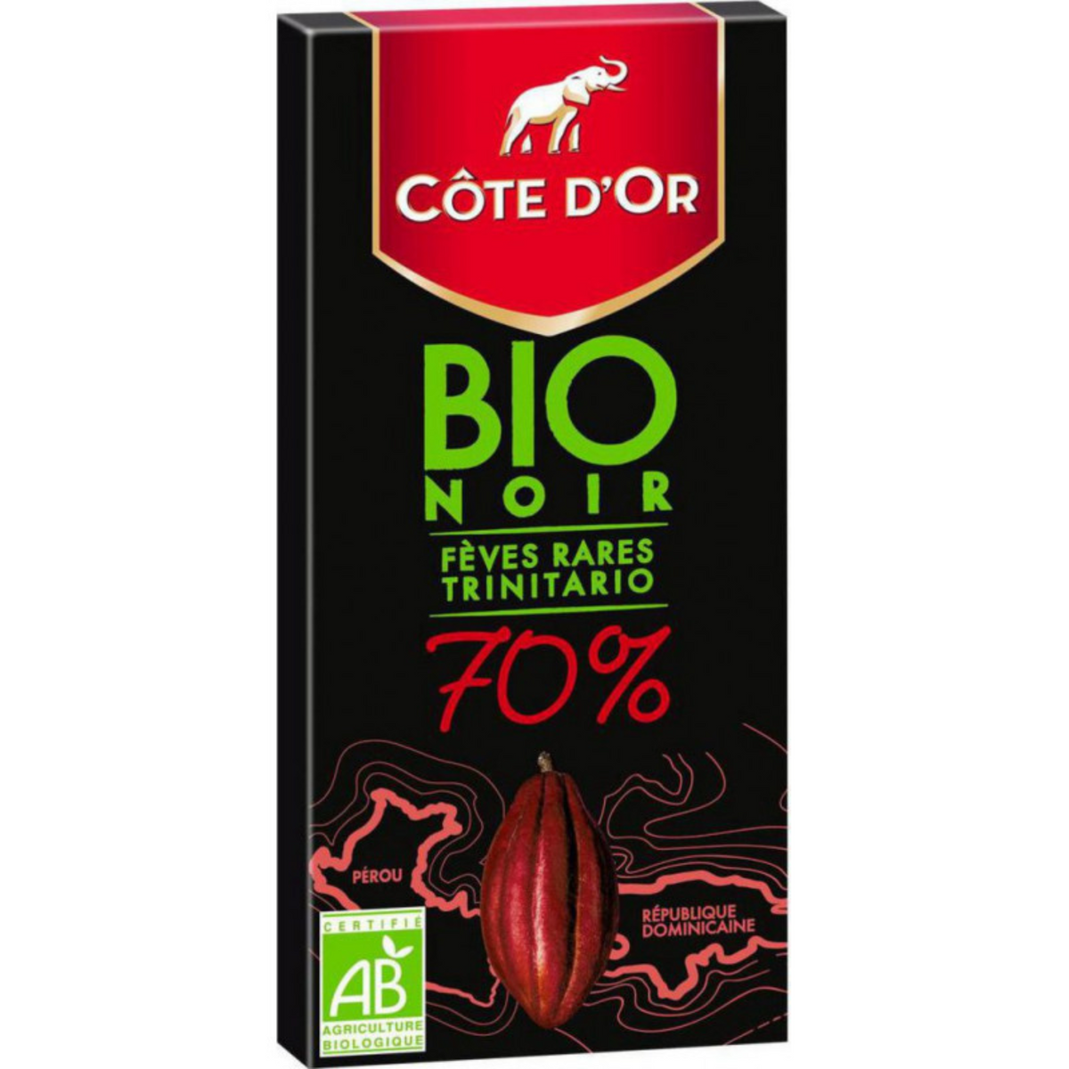 COTE D'OR Tablette de chocolat noir 70% Bio 90g -B82
