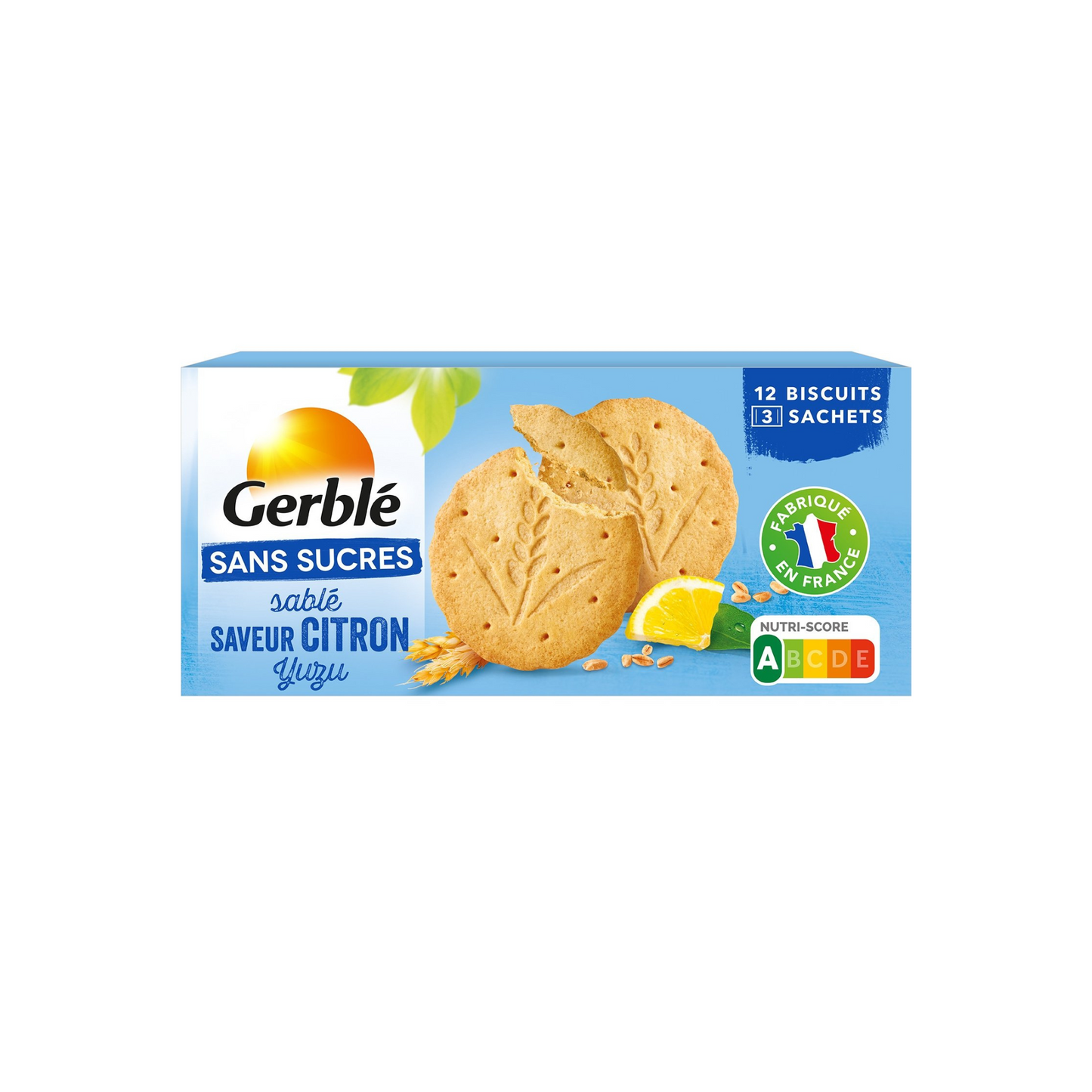 Gerblé lemon cookie yuzu without sugars 132g -d112