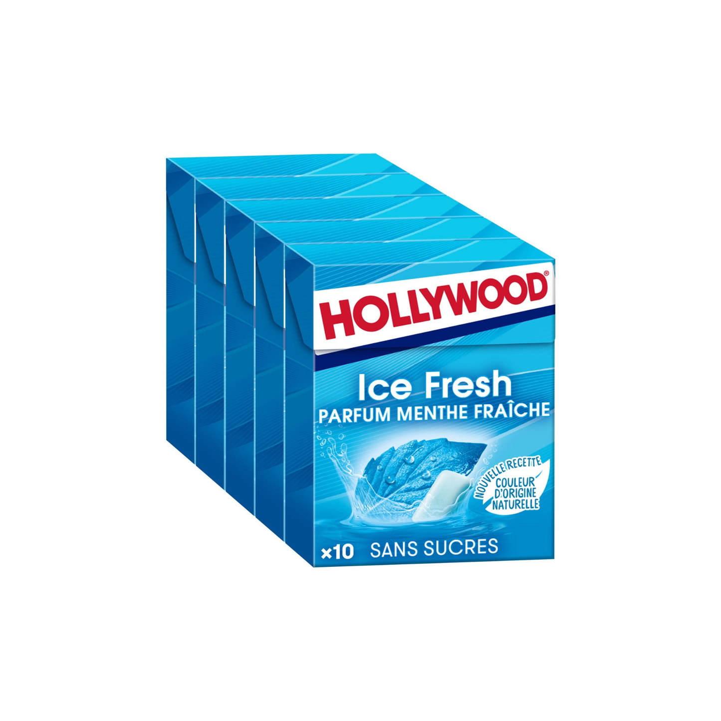 HOLLYWOOD Chewinggum à la menthe fraîche sans sucres Ice Fresh x5 -B13/10