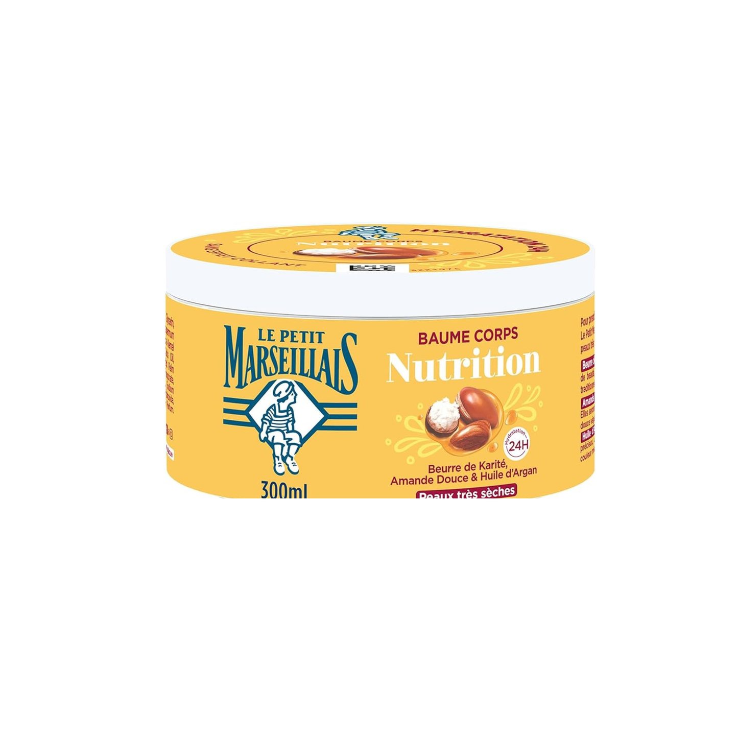 LE PETIT MARSEILLAIS Baume Corps Nutrition Beurre De Karite Amande Douce & Huile D’Argan 300ml -J33