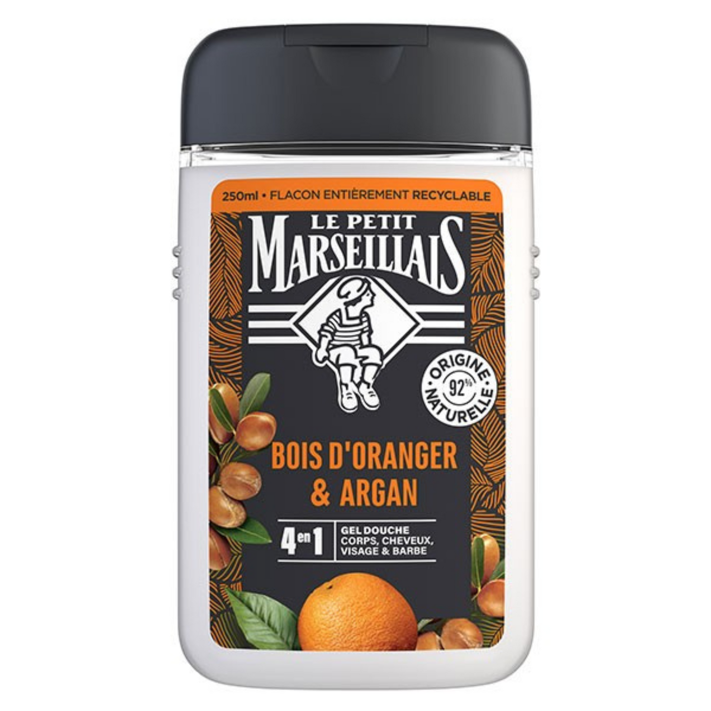 LE PETIT MARSEILLAIS Gel Douche Homme Bois d'Oranger & Argan 250ml -J122
