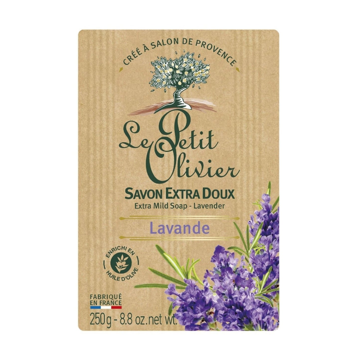 LE PETIT OLIVIER Savon extra doux lavande 250g -J101