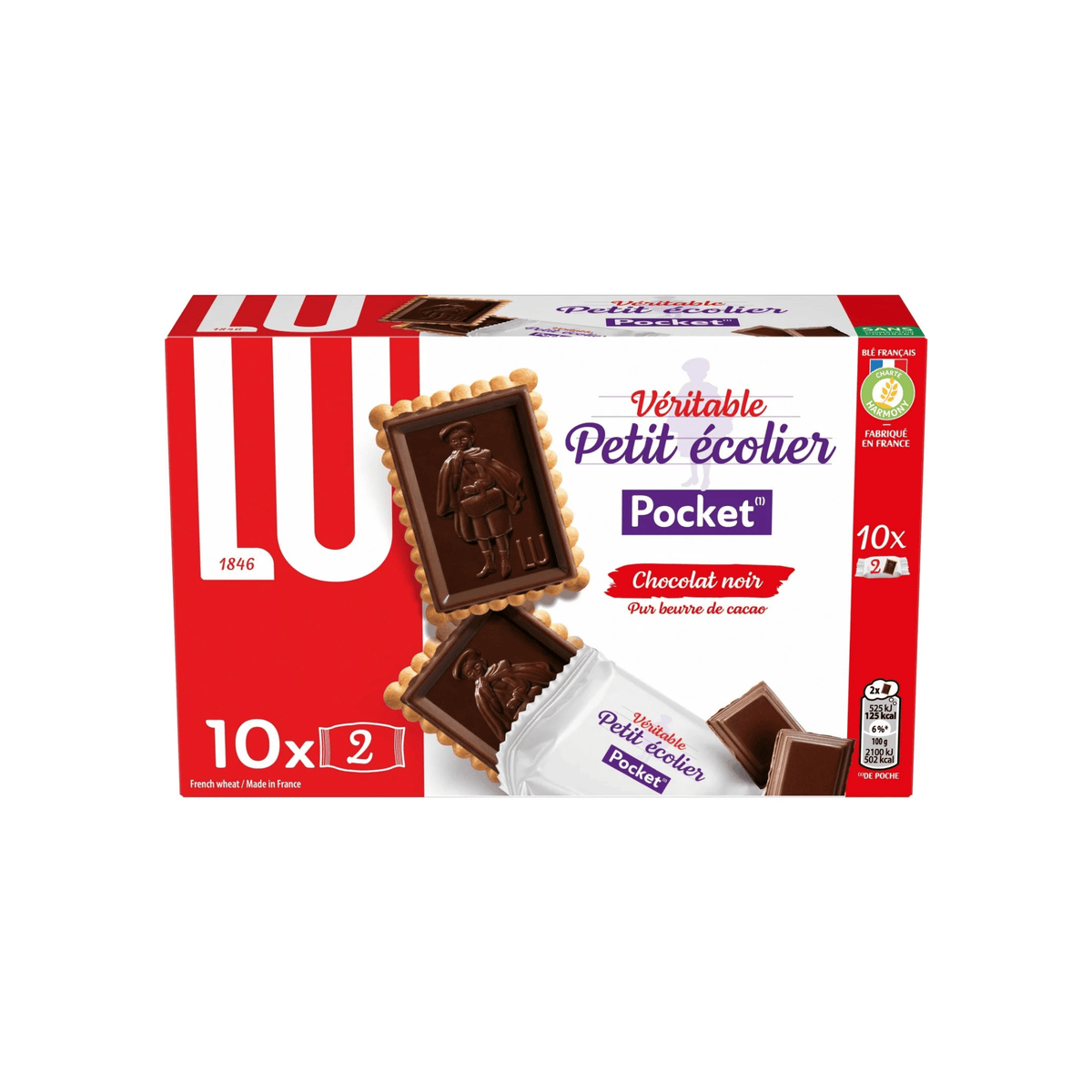 LU petit écolier pocket chocolat fin 250g -A112