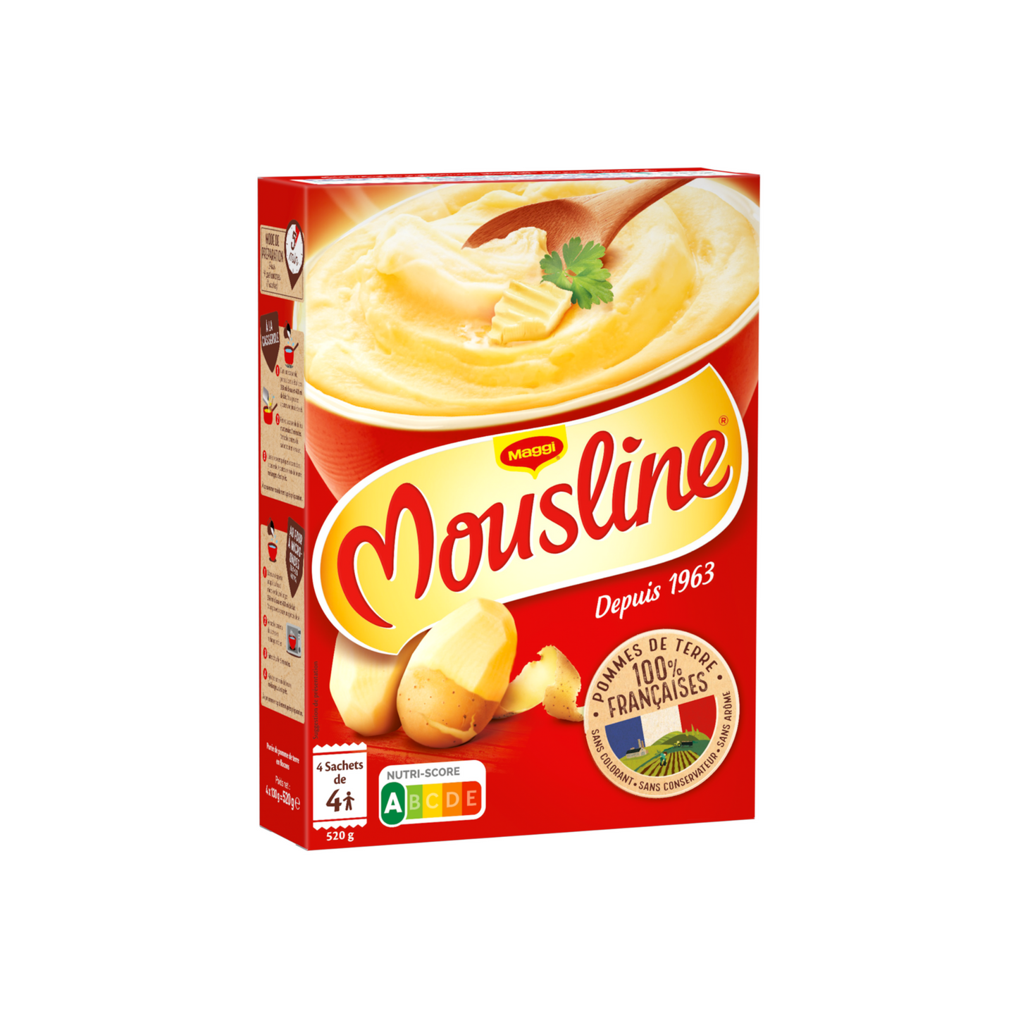 Mousline Puree Nature 4x130g -M30