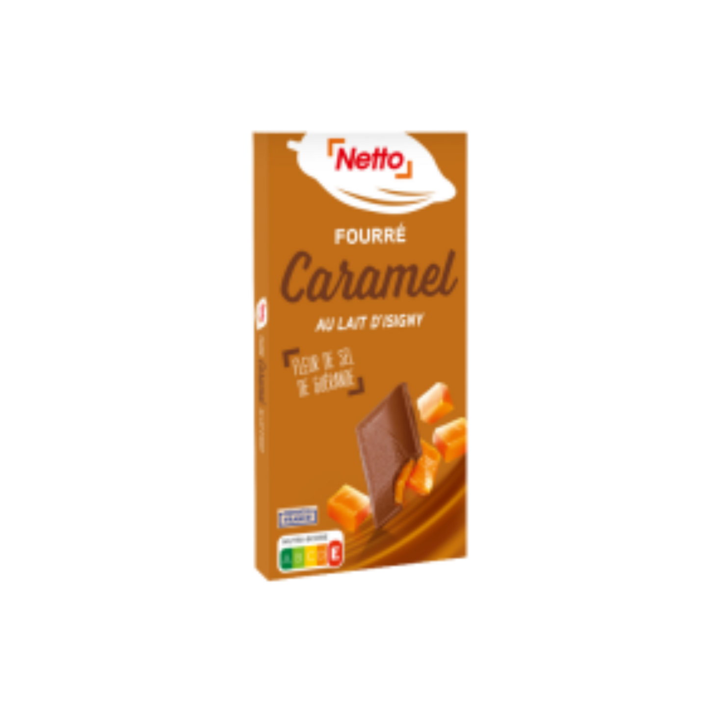NETTO Tablette chocolat lait fourrée caramel 125g -B34