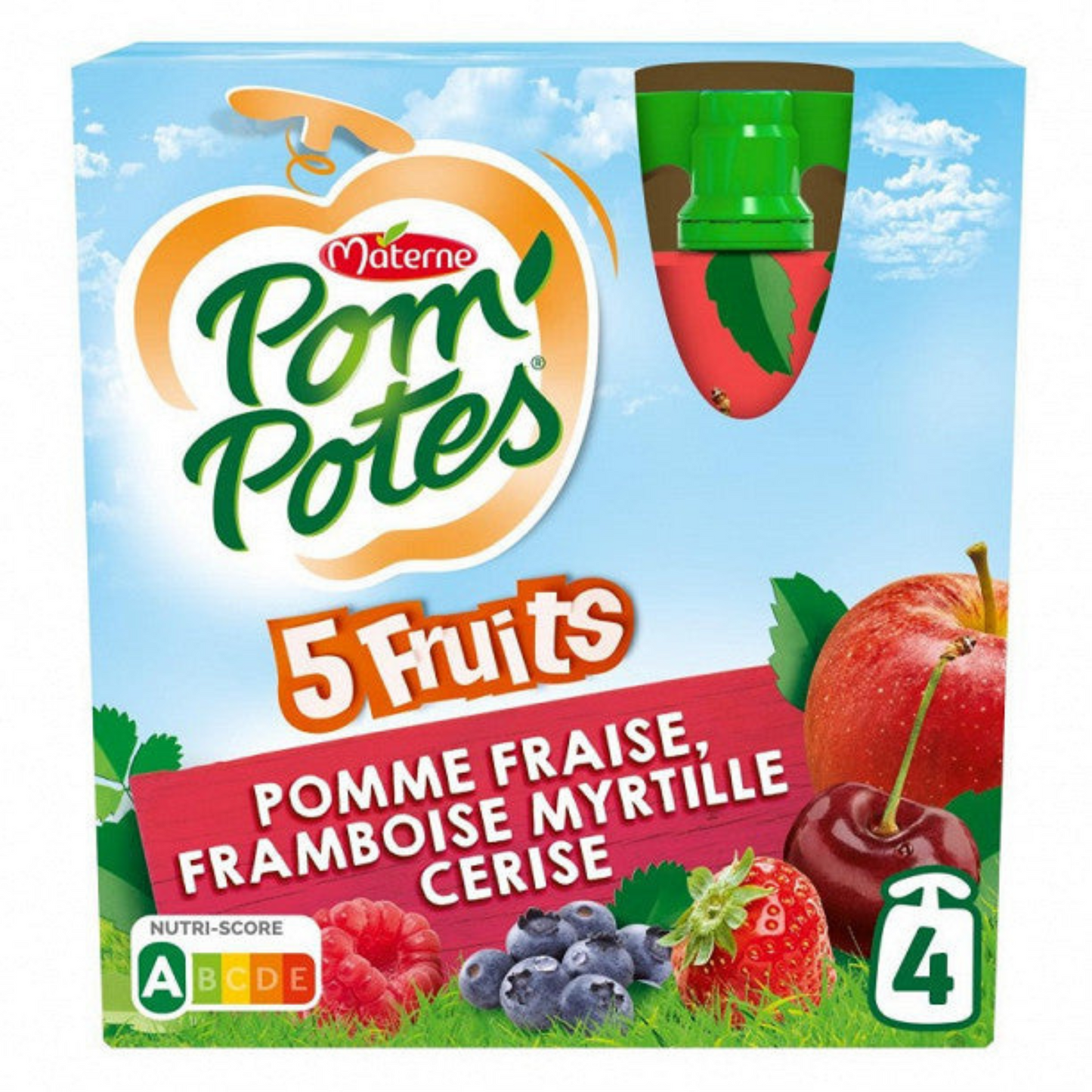 Pom'Pots 5 Red Fruits (without added sugar) 4x90g -d54