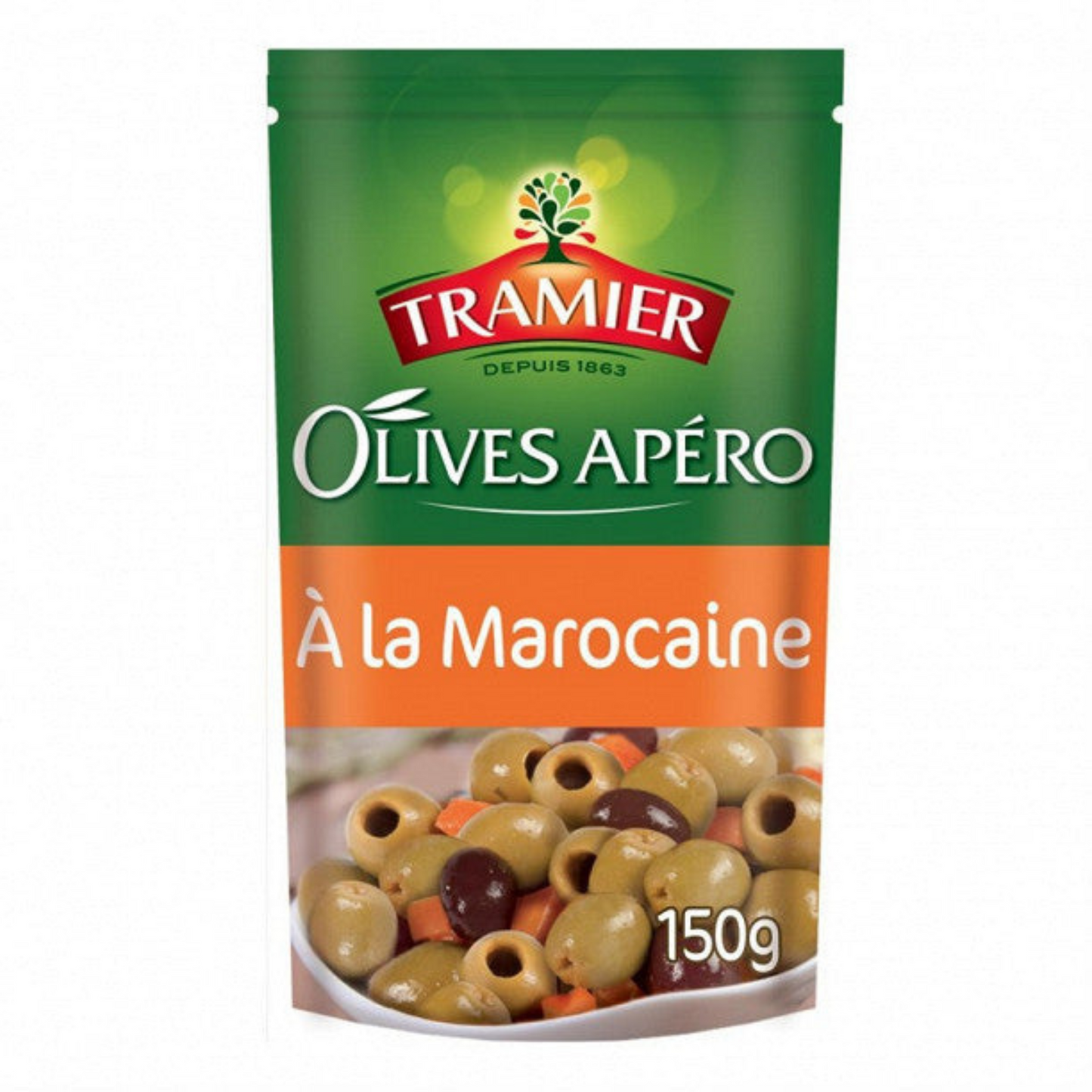 TRAMIER Olives apéro à la Marocaine sachet 150g -G61