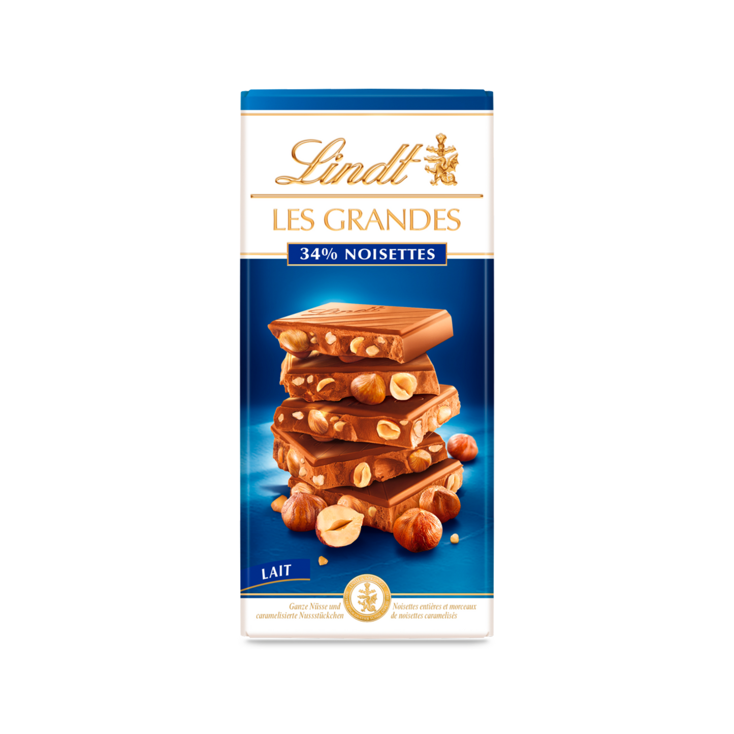 Lindt Tablet Large milk 34% Hazelnuts 150G -B62