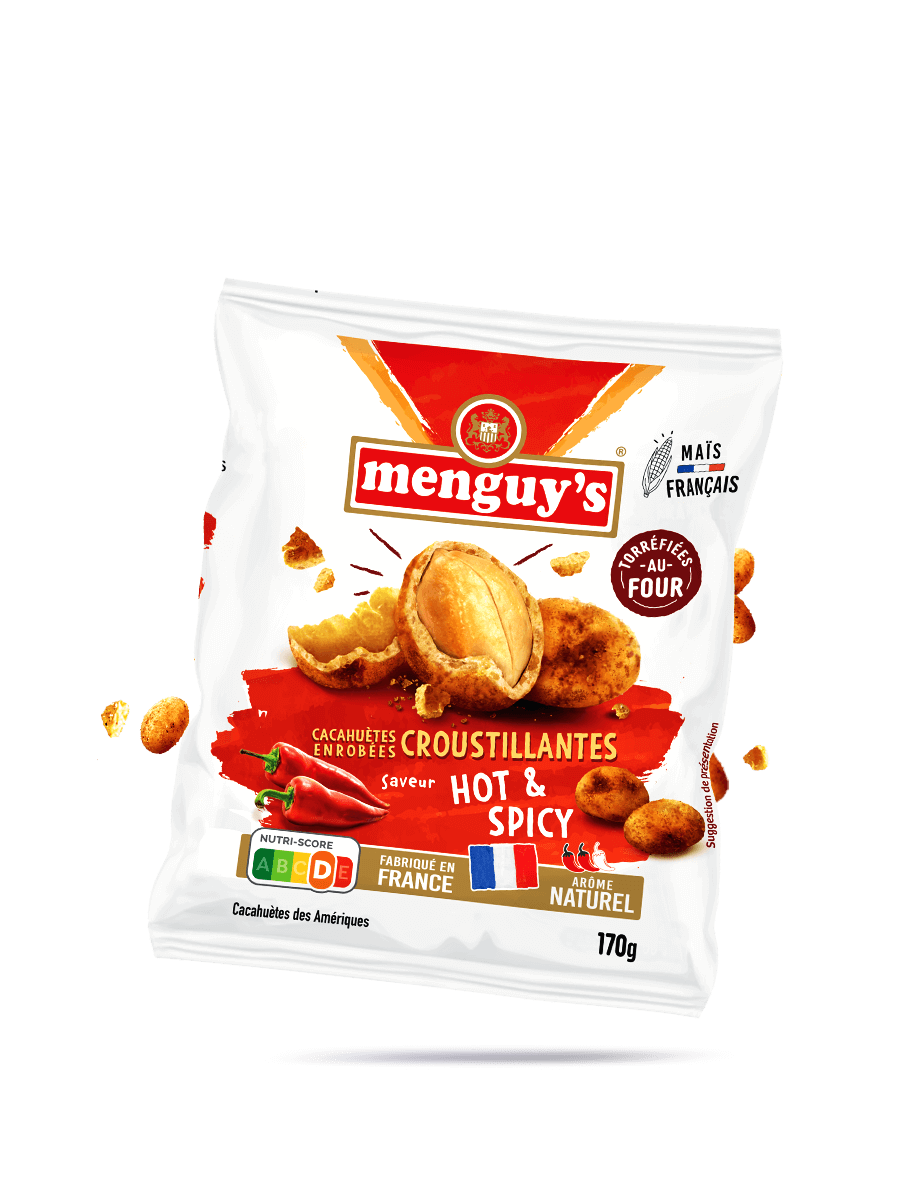 MENGUYS Cacahuetes enrobees hot & spicy 170g -H53