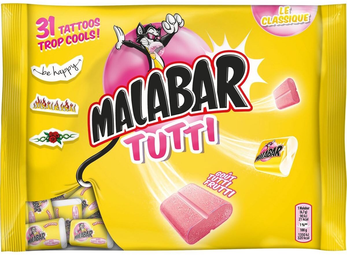 Chewing Gum Sans Sucre Blanche Tutti Frutti X12 17g - Locooshop