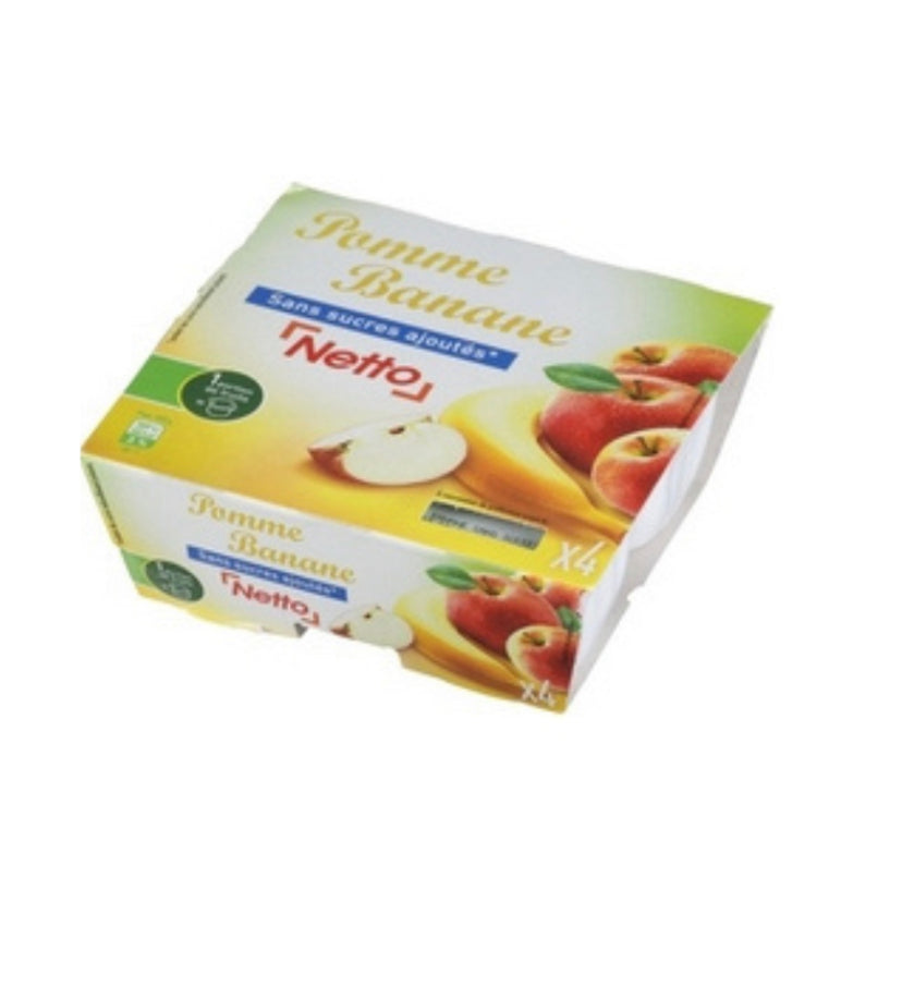 NETTO Puree Puree with Apple Fruits Banana 4x100g -d64