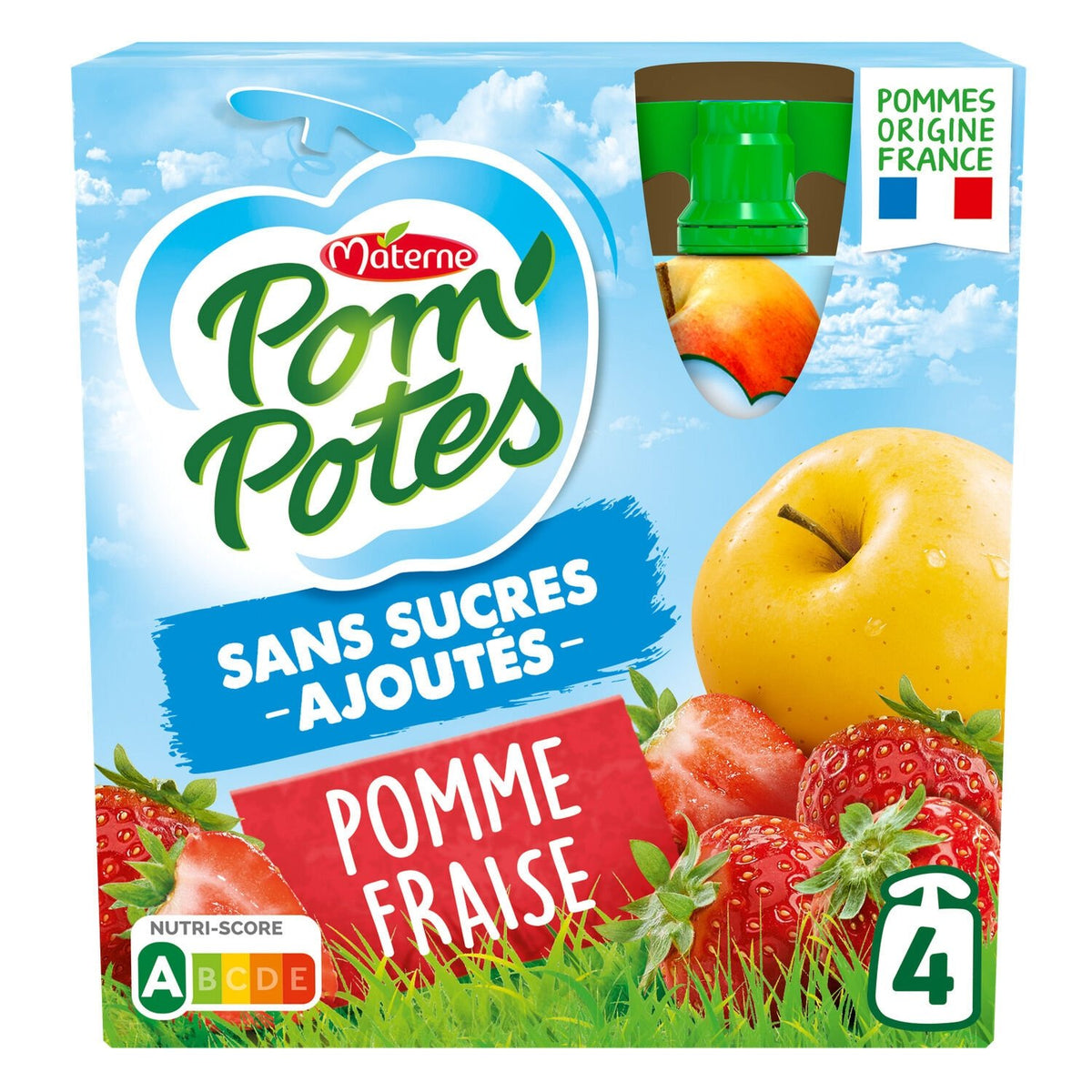 ANDROS Compotes pomme fraise sans sucres ajoutés -D41