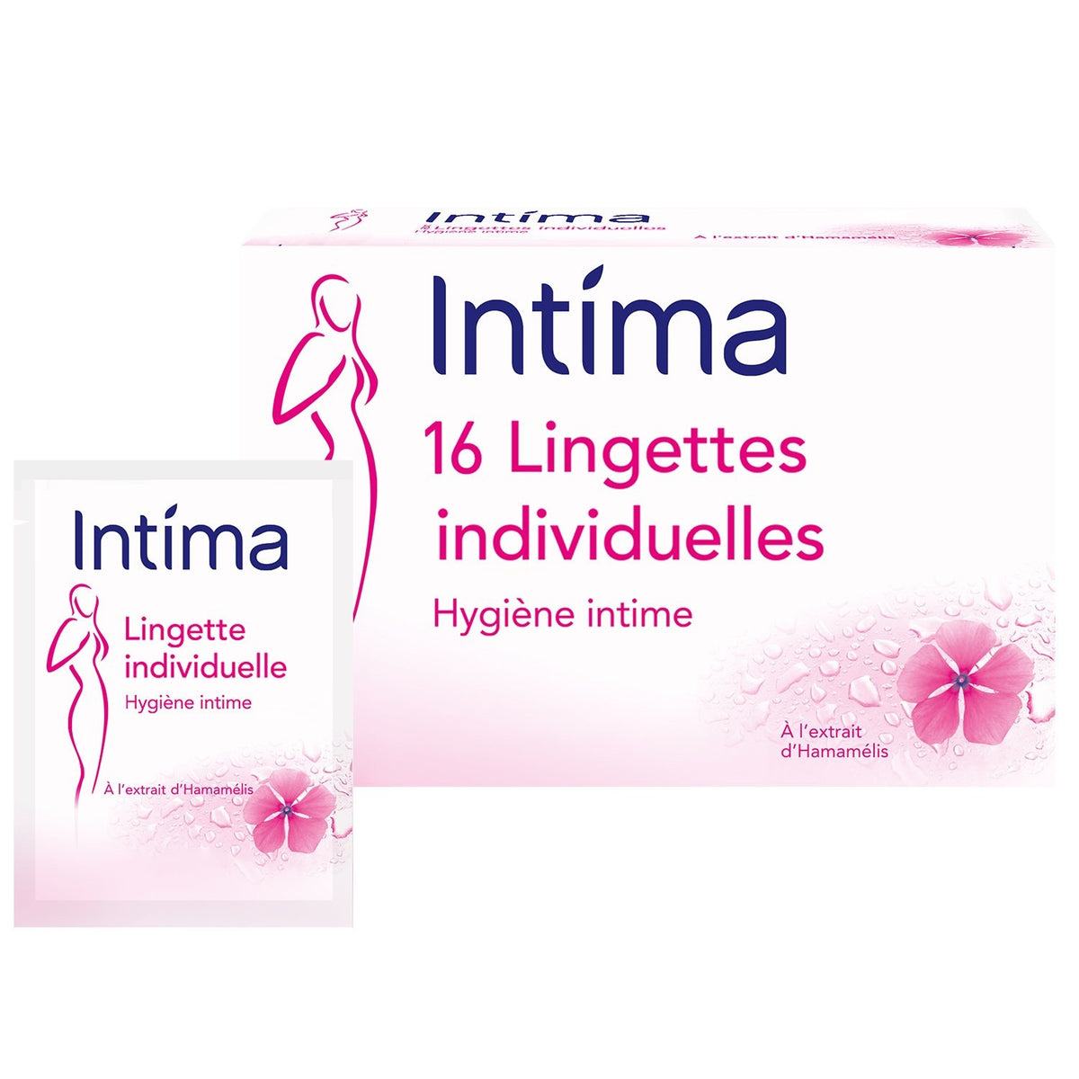 INTIMA Lingettes Intime Hygiène Usage Quotidien Hamamélis x16 50g -J64