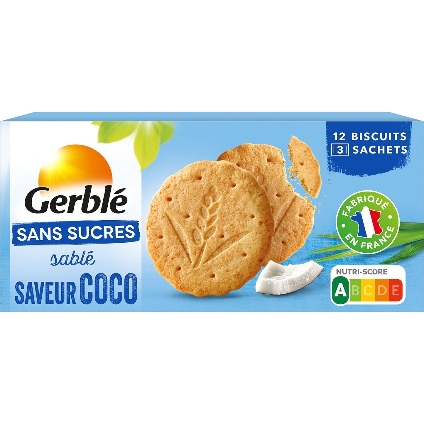 GERBLÉ Biscuit Saveur Coco Sans Sucres 132g -D112