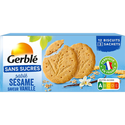 Gerblé sesame vanilla cookie without sugar 132g -d111