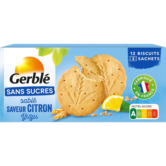 Gerblé lemon cookie yuzu without sugars 132g -d112