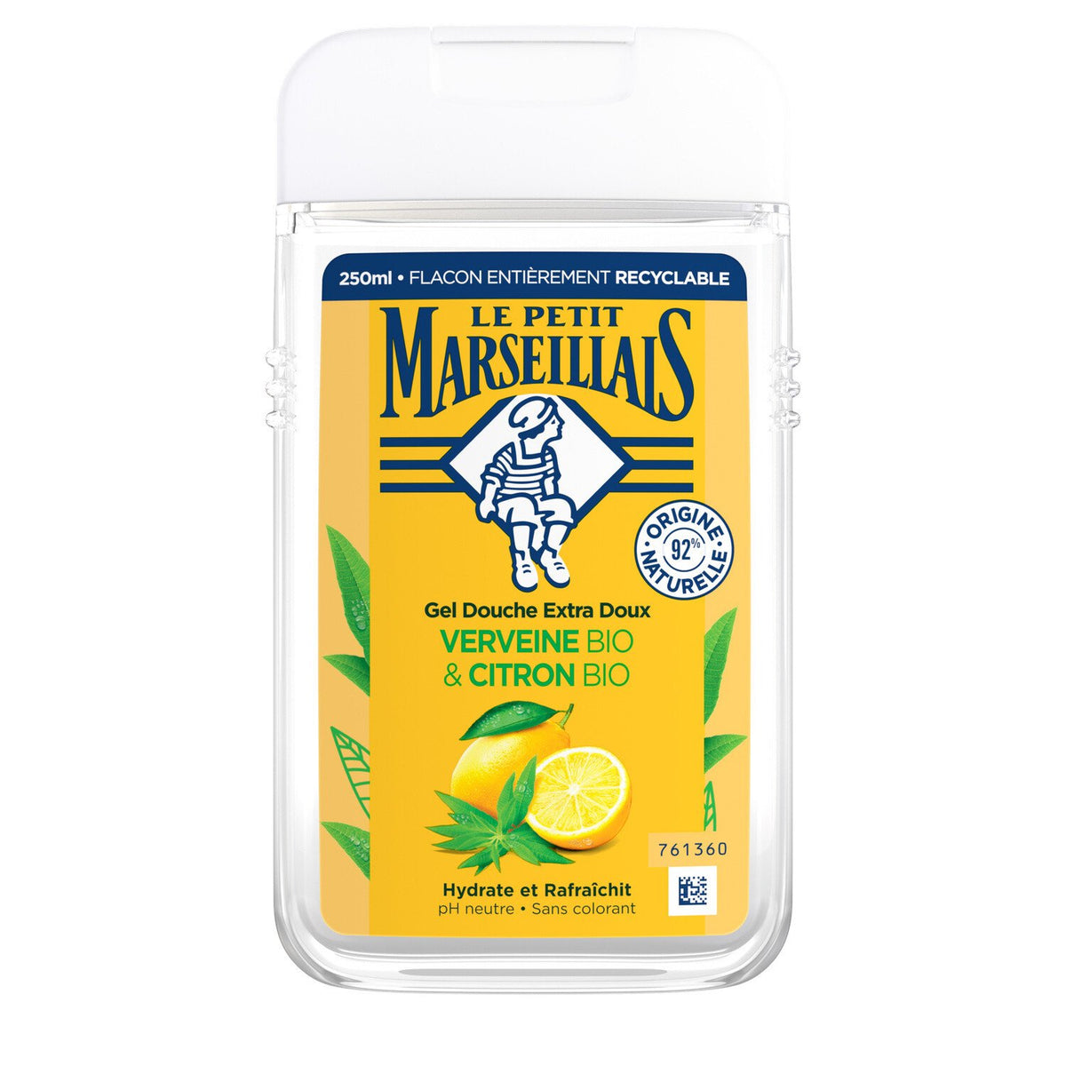 LE PETIT MARSEILLAIS Organic Refillable Shower Gel Lemon Vervain 250ml J132