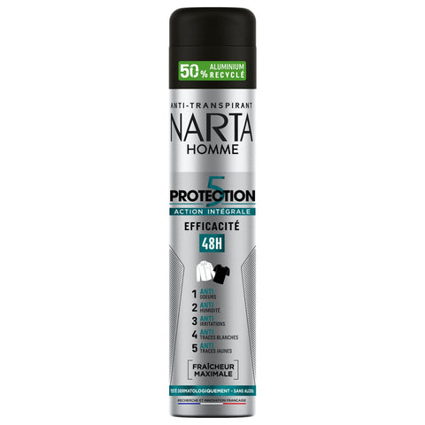 NARTA Déodorant Homme Protection 5 Actions Intégrale 48H 200ml -K10