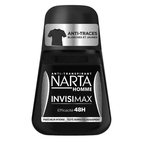 NARTA Déodorant Homme Invisimax 48H Anti-Traces Blanches et Jaunes 50ml -K12