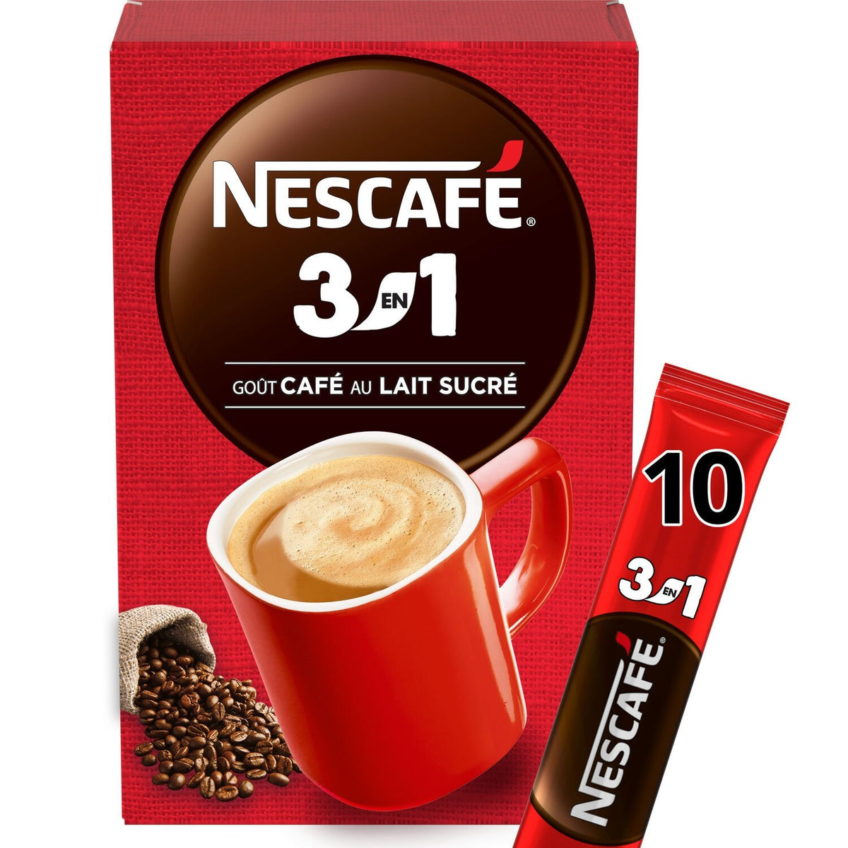 NESCAFE Café Soluble 3en1 Café au lait sucré -F122