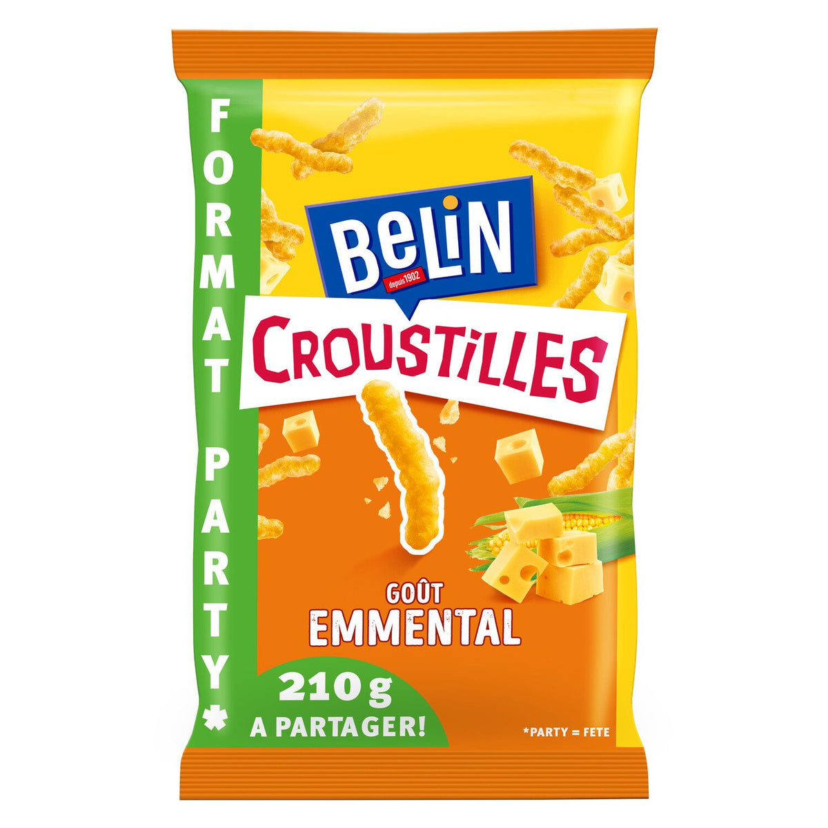 BELIN Biscuits apéritifs goût emmental Croustilles format famillial 210g -CH