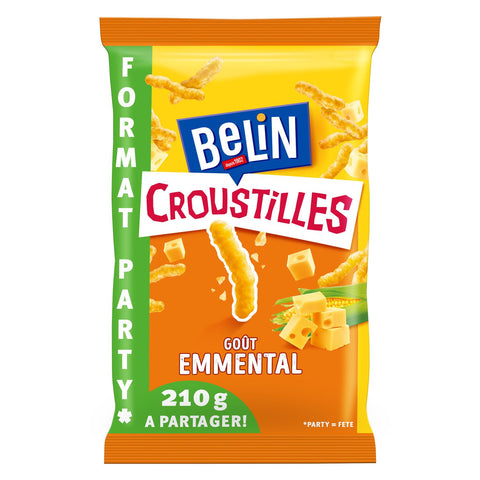 BELIN Biscuits apéritifs goût emmental Croustilles format famillial 210g -CH