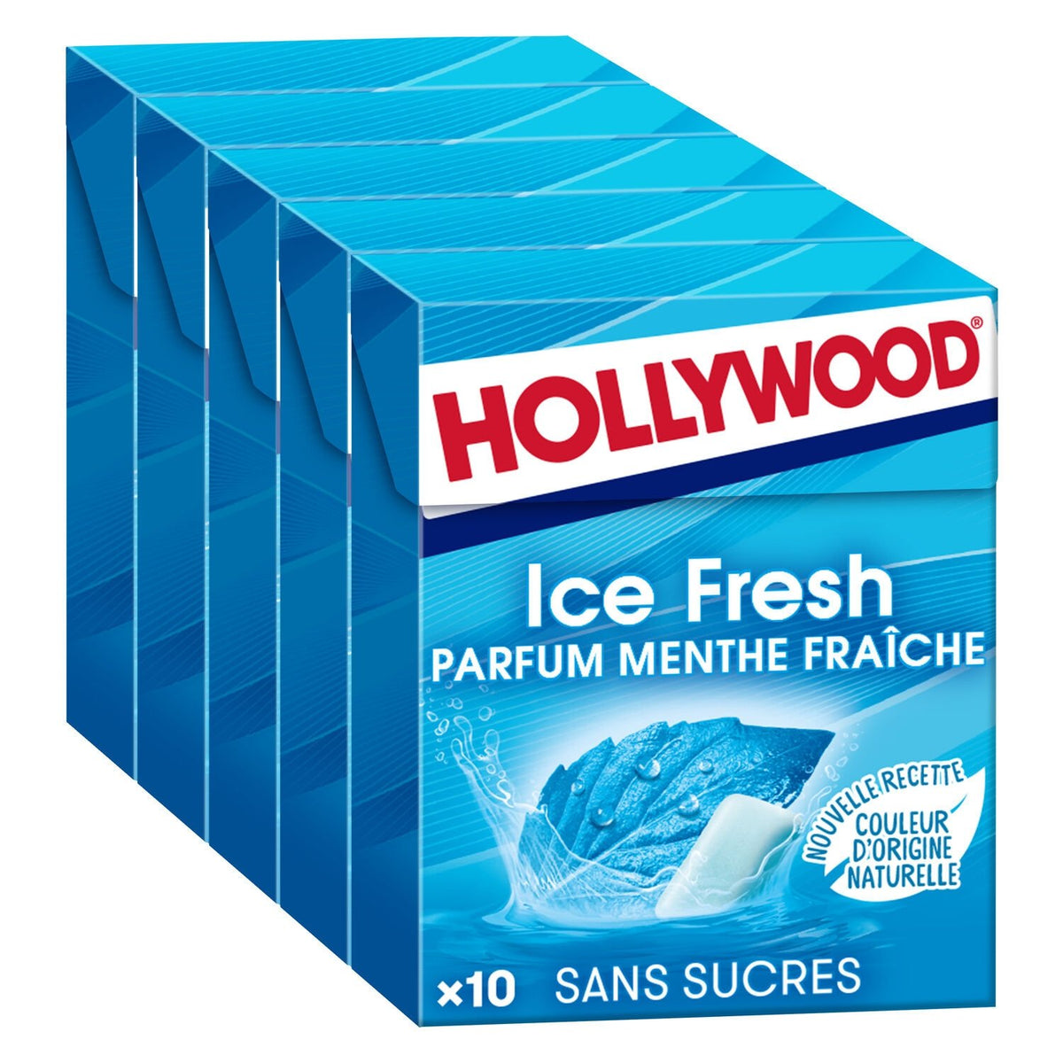 HOLLYWOOD Chewing-gum à la menthe fraîche sans sucres Ice Fresh x5 -B13