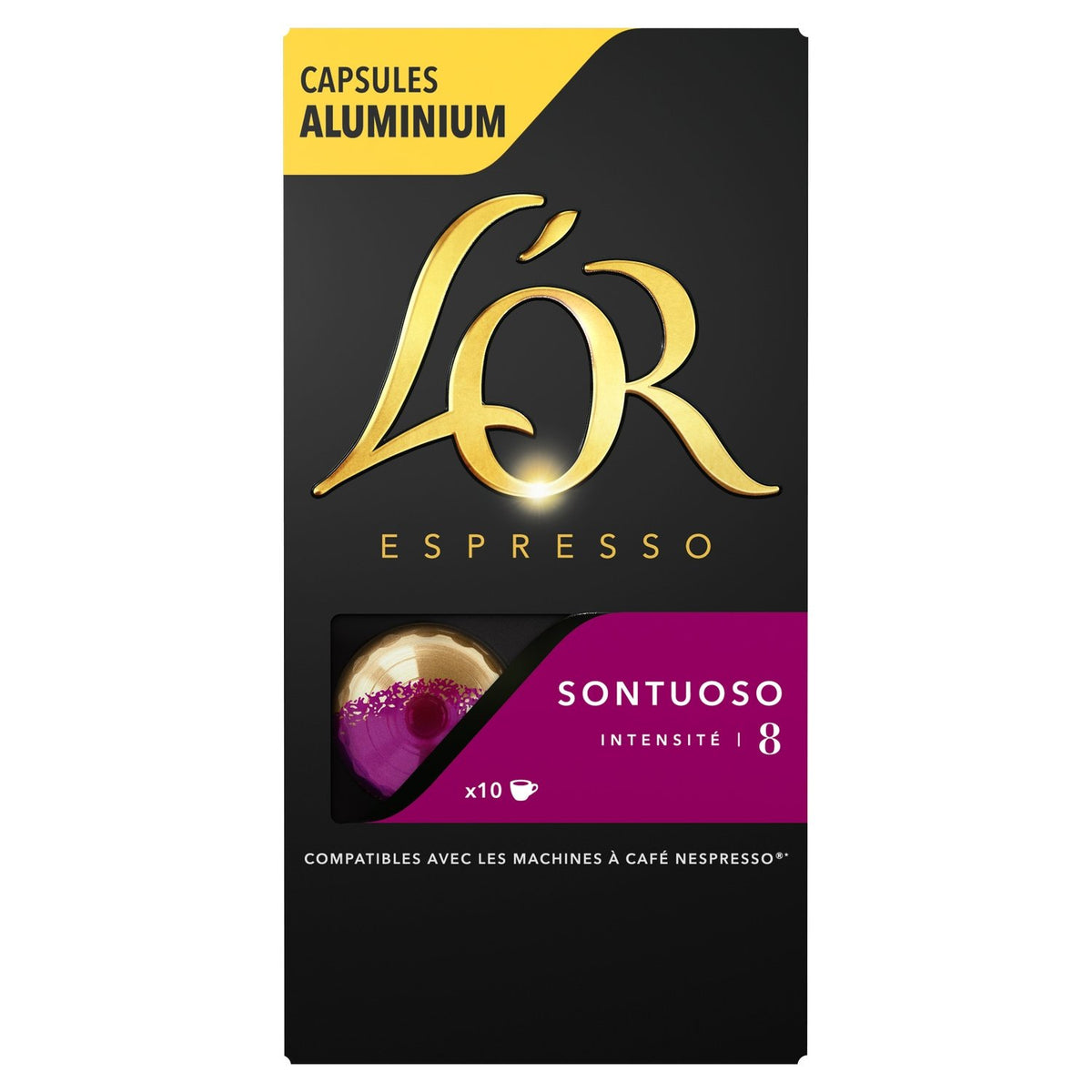 L'OR Café capsules sontuoso intensité compatibles Nespresso n8 52g -F81