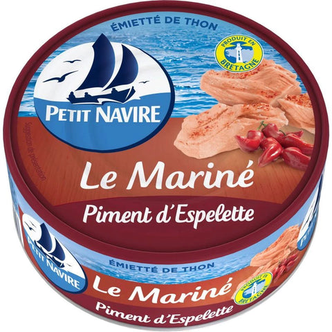 PETIT NAVIRE Emiettés de thon Le Mariné au piment d’Espelette 110g -C22