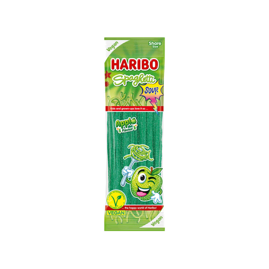 HARIBO Spaghetti Sour Pomme Veggie 200g   (Origine Allemagne) -B81