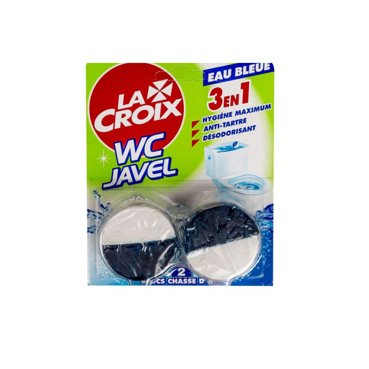 LA CROIX Blocs pour chasse d'eau 2 en 1 javel & eau bleue 2 Blocs 96g -J63