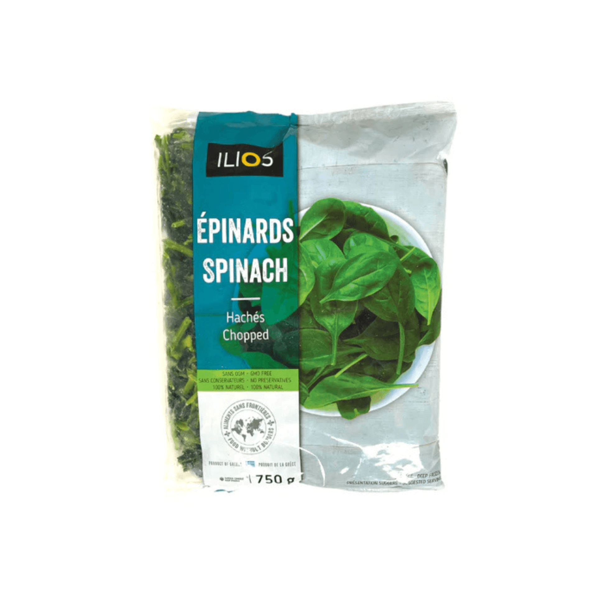 ILIOS Épinards Hachés surgelés  750g — Épicerie française Montréal | Euro-Market