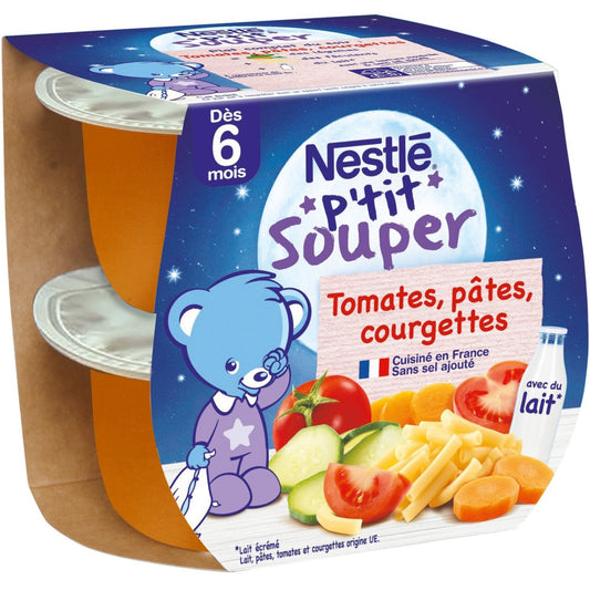NESTLÉ Plat bébé du soir dès 6 mois Tomates Pâtes courgettes P'tit Souper 400g — Épicerie française Montréal | Euro-Market