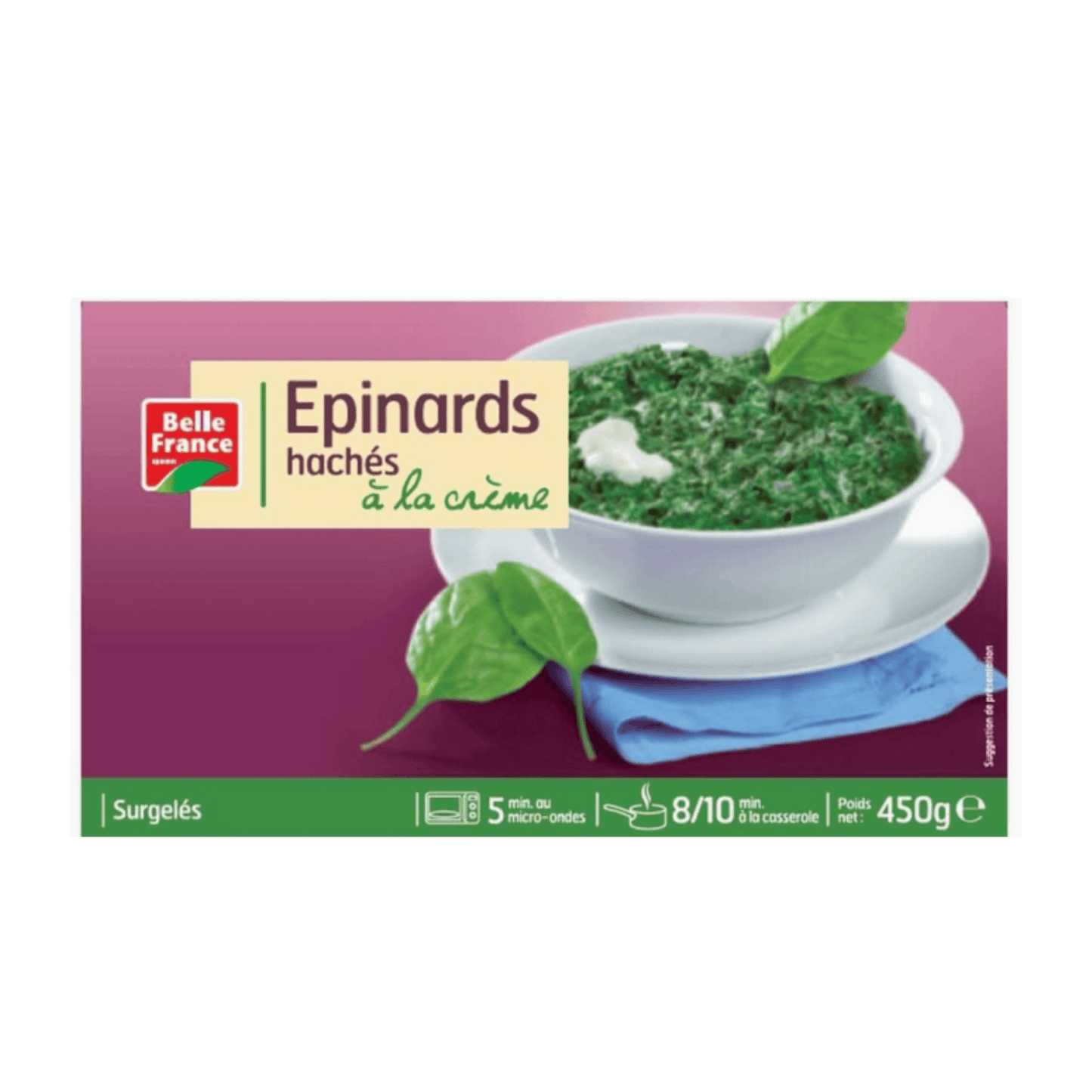 BELLE FRANCE Epinards Hachés à la Crème 450g — Épicerie française Montréal | Euro-Market