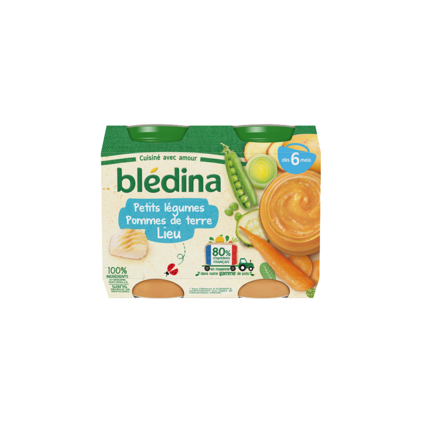 BLEDINA Petit pot bébé dès 6 mois légumes pommes de terre lieu 400g -D22