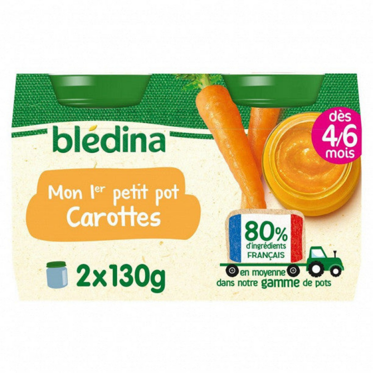 BLEDINA Pots Carottes 2x130g -D21