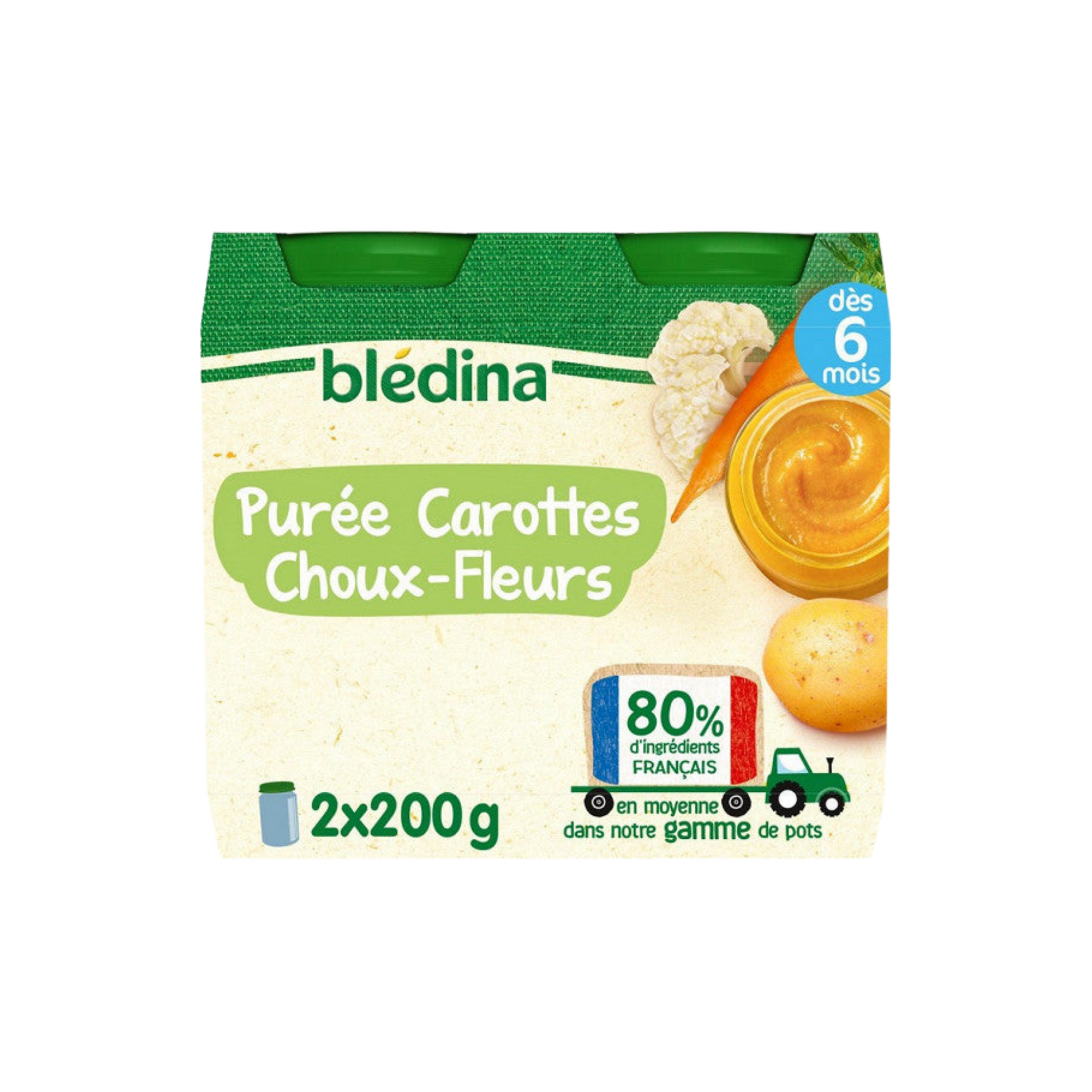BLEDINA Pots purée carottes chouxfleurs dès 6 mois 2x200g — Épicerie française Montréal | Euro-Market