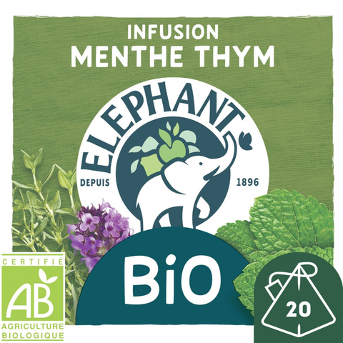 Elephant Menthe Thyme Infusion, organic 20 sachets 26g