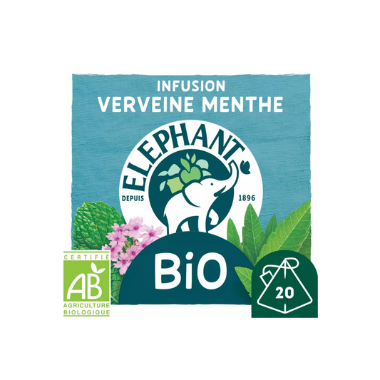 ELEPHANT Infusion verveine menthe, bio 20 sachets 26g -F120