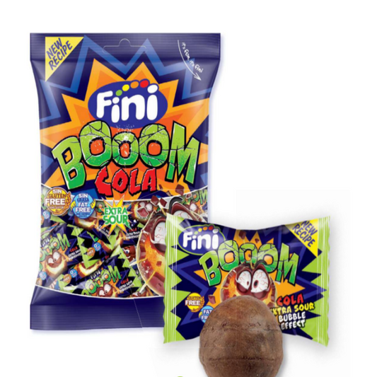  Fini Booom Cola 80g - Bonbons gélifiés goût cola, fourrés et acidulés