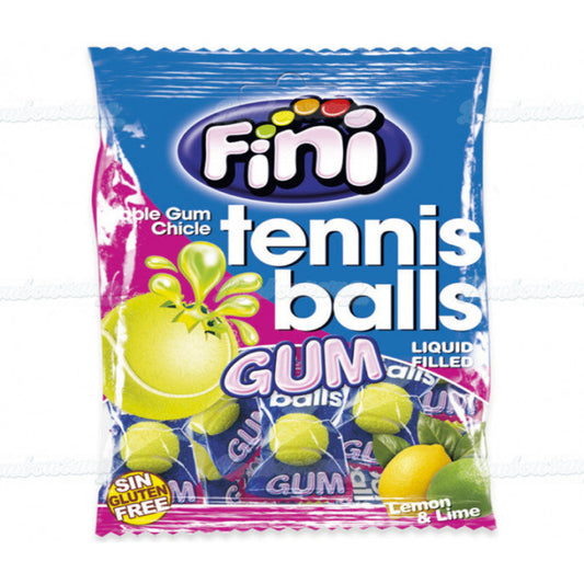  Fini Bubble Gum Tennis Balls 80g - Chewing-gums en forme de balles de tennis, goût citron