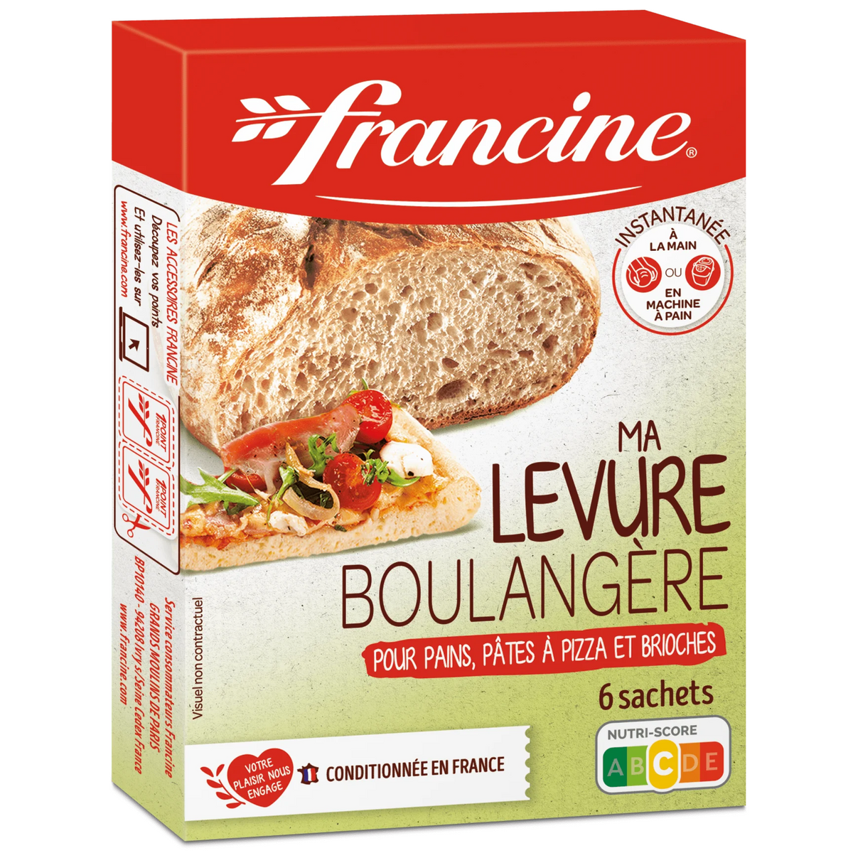 FRANCINE Levure boulangère pains, pizzas et brioches 6x5g 30g -E114