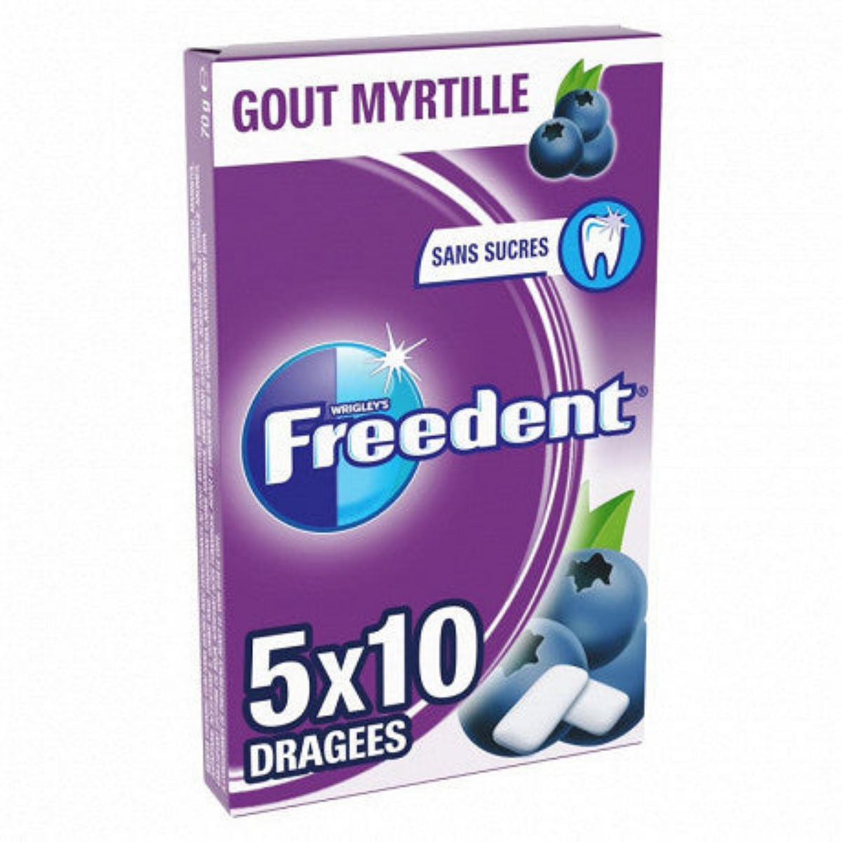 FREEDENT Chewing gum without sugar mint blueberry 5x10 70 G