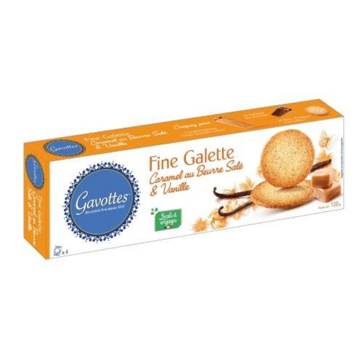 Gavottes Fines galettes caramel beurre salé et vanille 120g  -A71