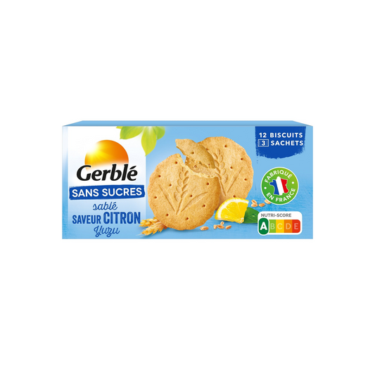 GERBLÉ Biscuit Citron Yuzu Sans Sucres 132g -D83